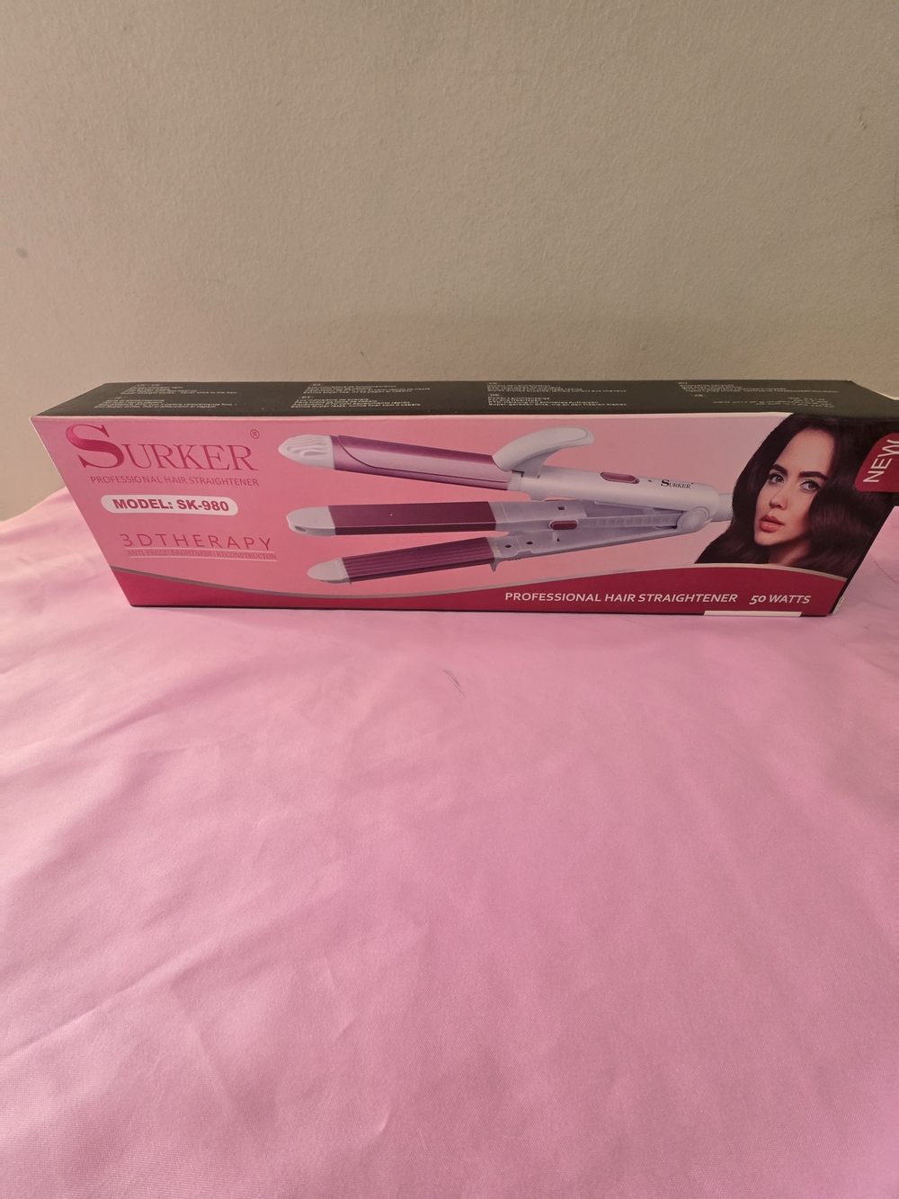 Pink 3D Therapy Professional Hair Straightener - Women Makeup